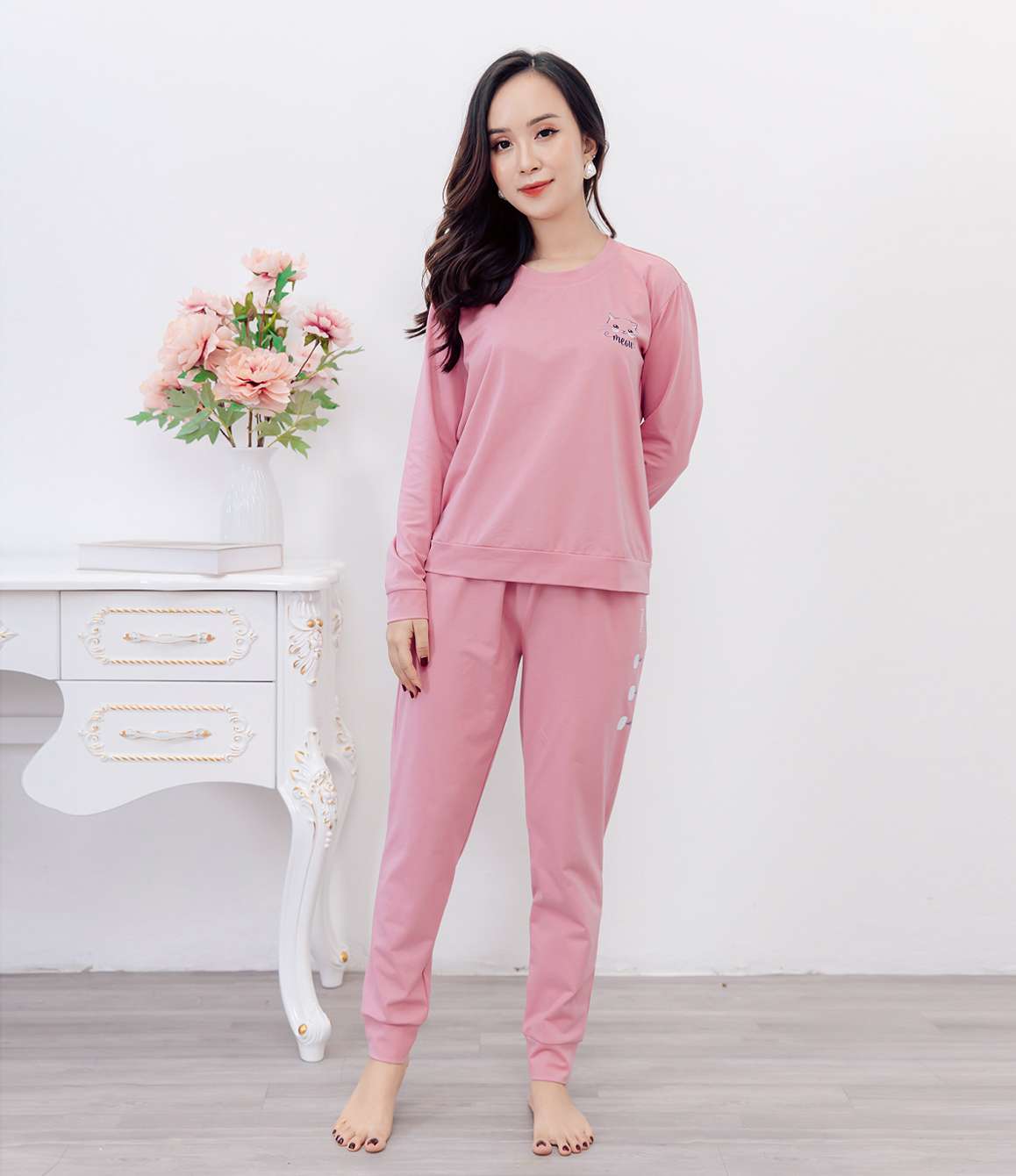C046_Bo-ngu-mac-nha-cotton-tay-dai-quan-dai (1) Bộ đồ mặc nhà C046 cotton tay dài quần dài