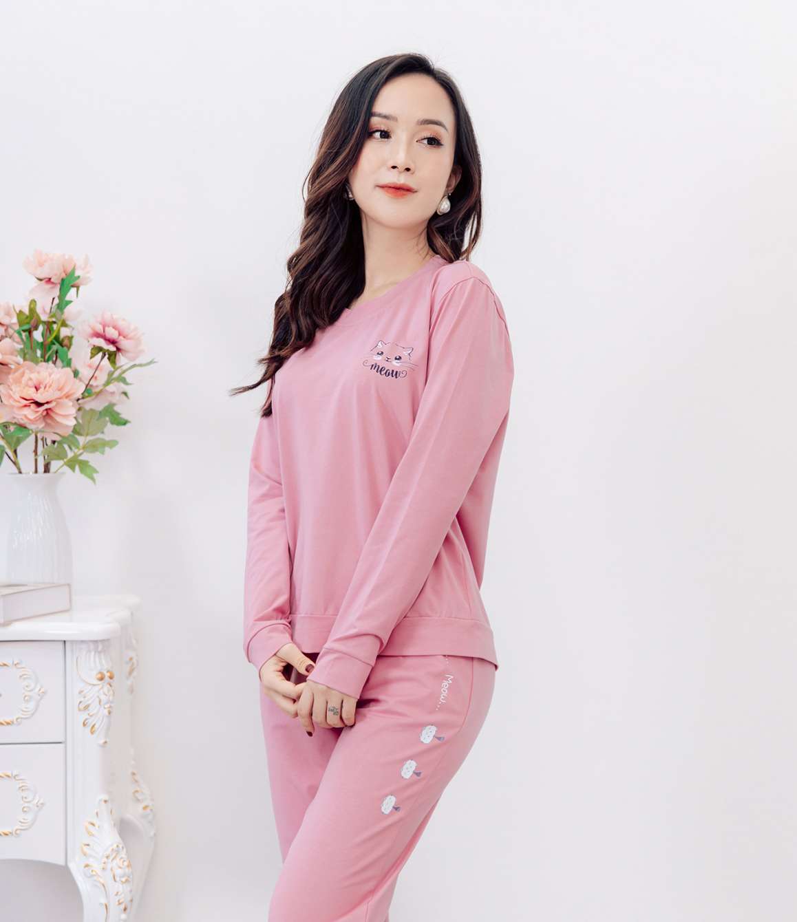 C046_Bo-ngu-mac-nha-cotton-tay-dai-quan-dai (2) Bộ đồ mặc nhà C046 cotton tay dài quần dài