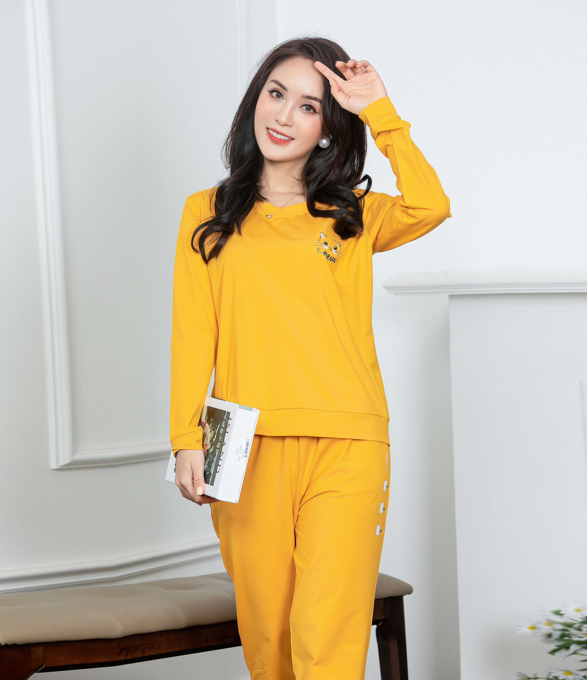 C046_Bo-ngu-mac-nha-cotton-tay-dai-quan-dai (4) Bộ đồ mặc nhà C046 cotton tay dài quần dài