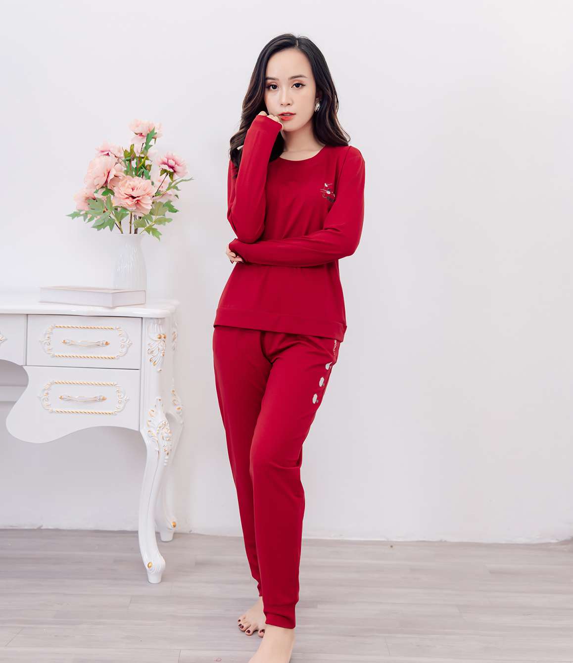 C046_Bo-ngu-mac-nha-cotton-tay-dai-quan-dai (7) Bộ đồ mặc nhà C046 cotton tay dài quần dài