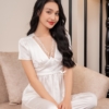 Bộ đồ mặc nhà pijama lụa cao cấp áo cộc quần dài H763