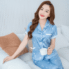 Đồ bộ mặc nhà pijama nữ tay cộc quần dài H888