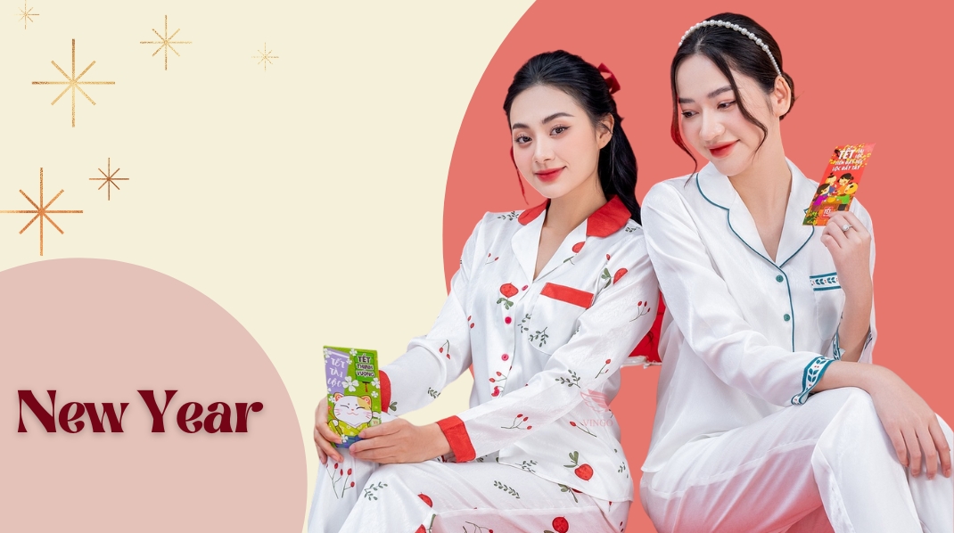 Top 4 mẫu bộ đồ pijama lụa mặc ở nhà cho đầu xuân năm mới