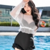 Bộ đồ bơi kèm áo voan trắng sexy B123