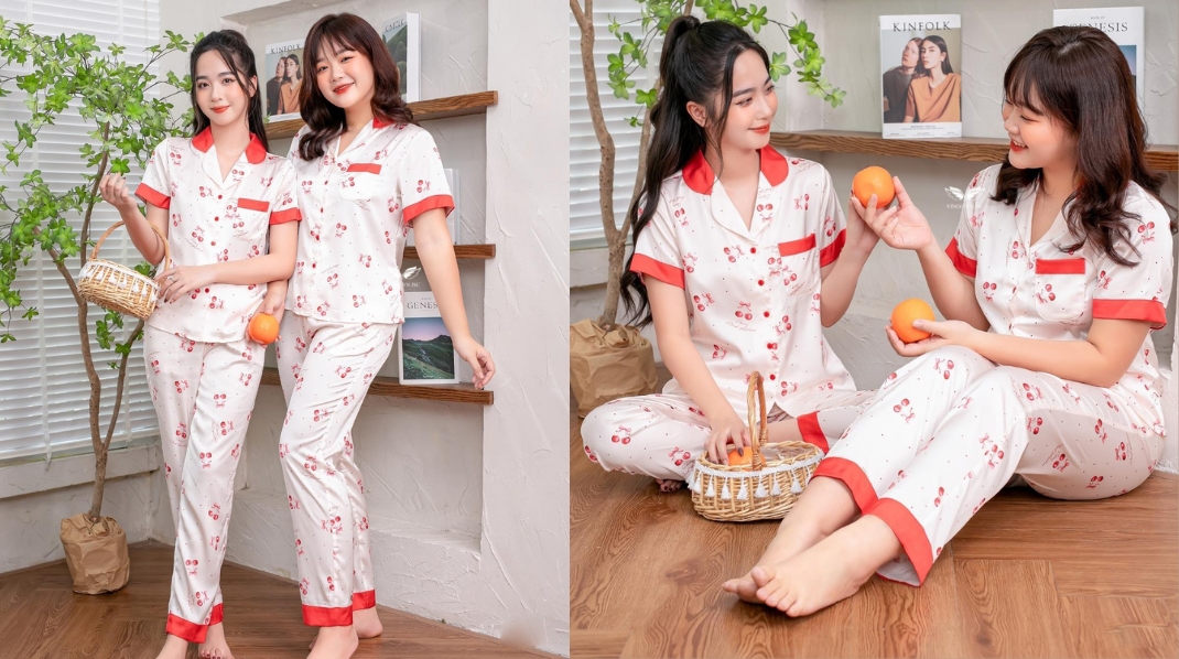 Đồ ngủ nữ pijama mặc nhà lụa pháp